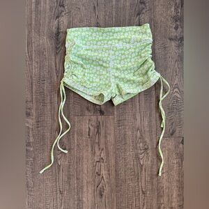 Aurelle High Rise Bright Green Floral Shorts